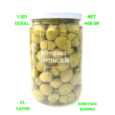 Hatay Antakya Yöresi %100 Doğal Kırma Yeşil Zeytin  (Net 400 gr) TATLILAŞTIRILMIŞ